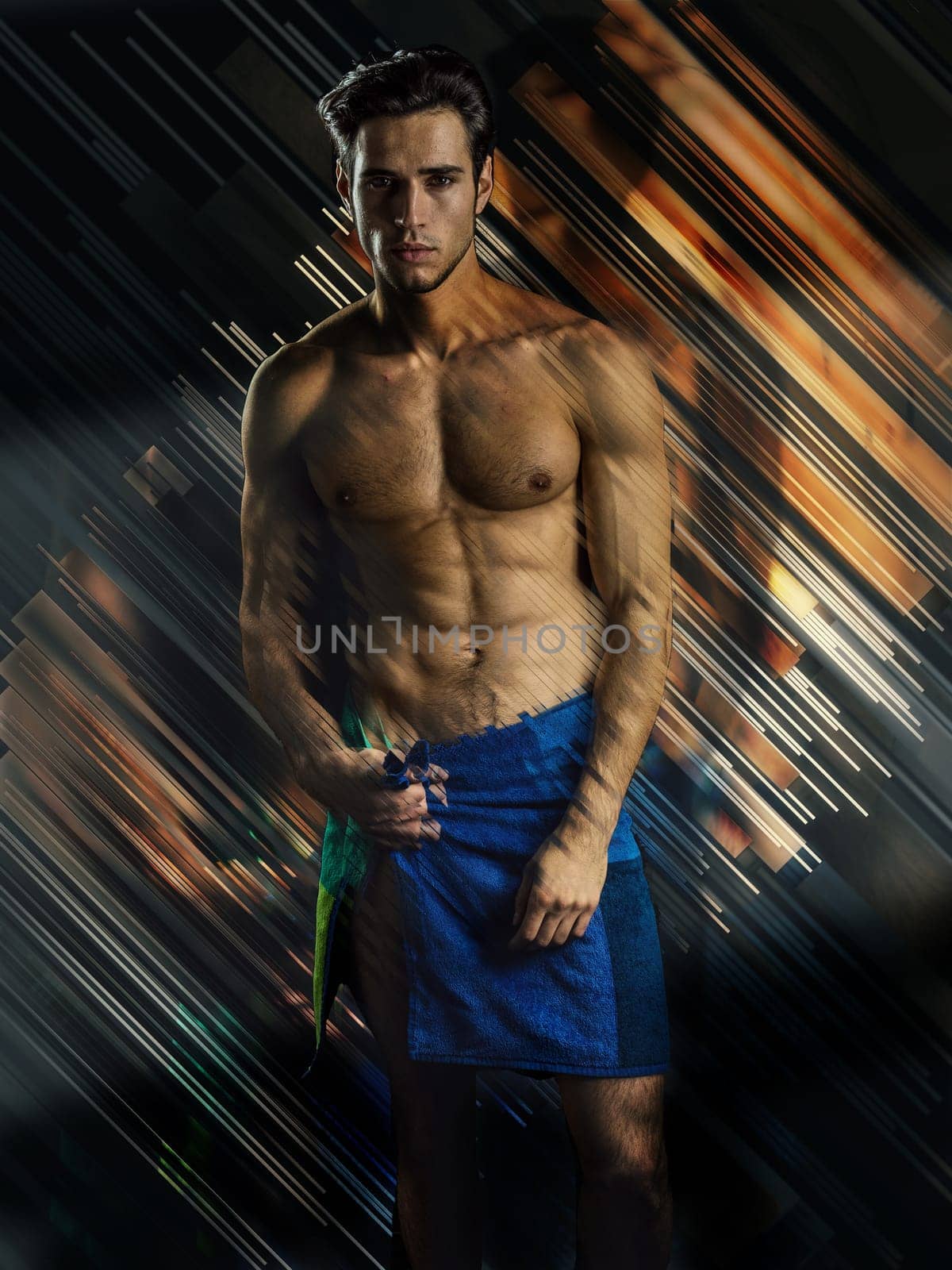 Photo of a man wearing a towel around his waist by artofphoto