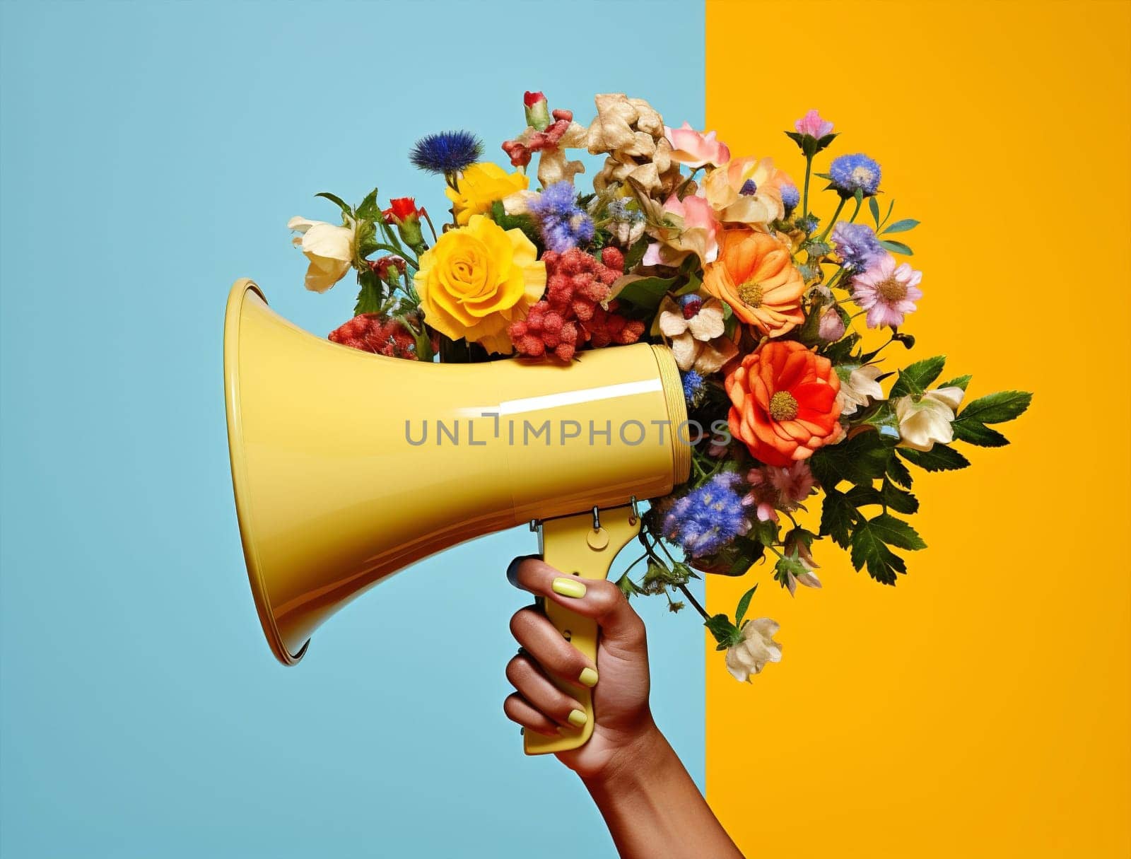 Announce megaphone hand communication flowers loud by Vichizh