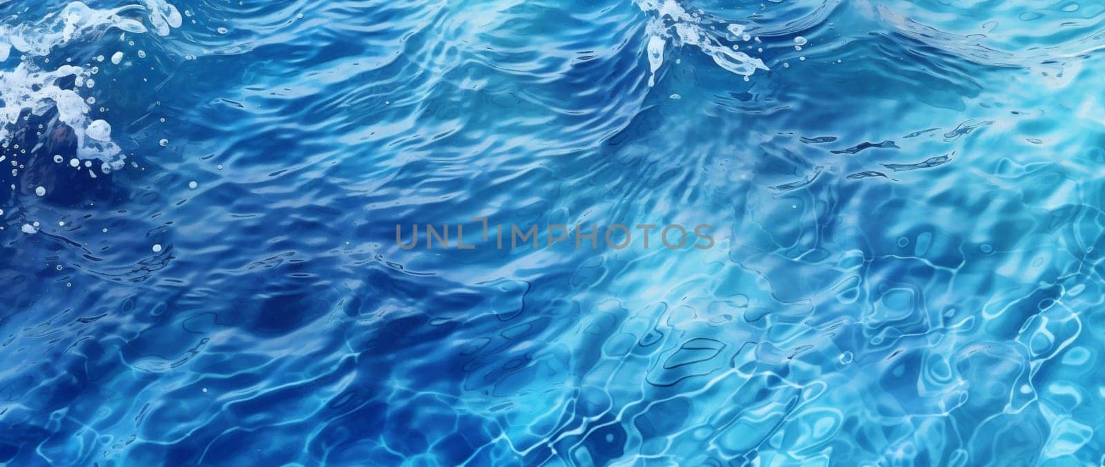 ripple banner overlay background texture summer wave sea blue abstract water. Generative AI. by Vichizh