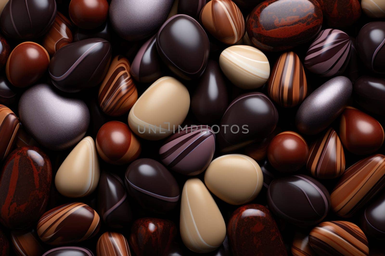 Valentine day. Chocolate candies texture, AI Generated