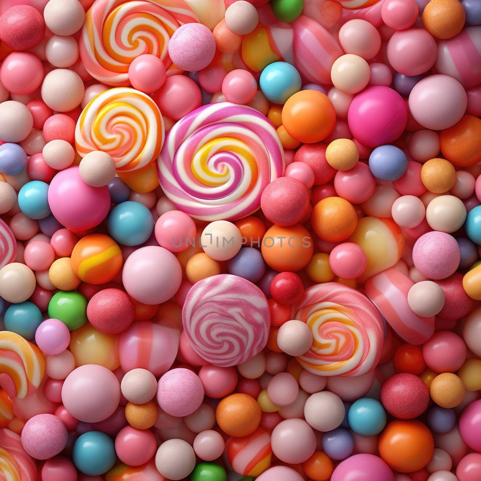 colorful candies texture top view, AI Generated
