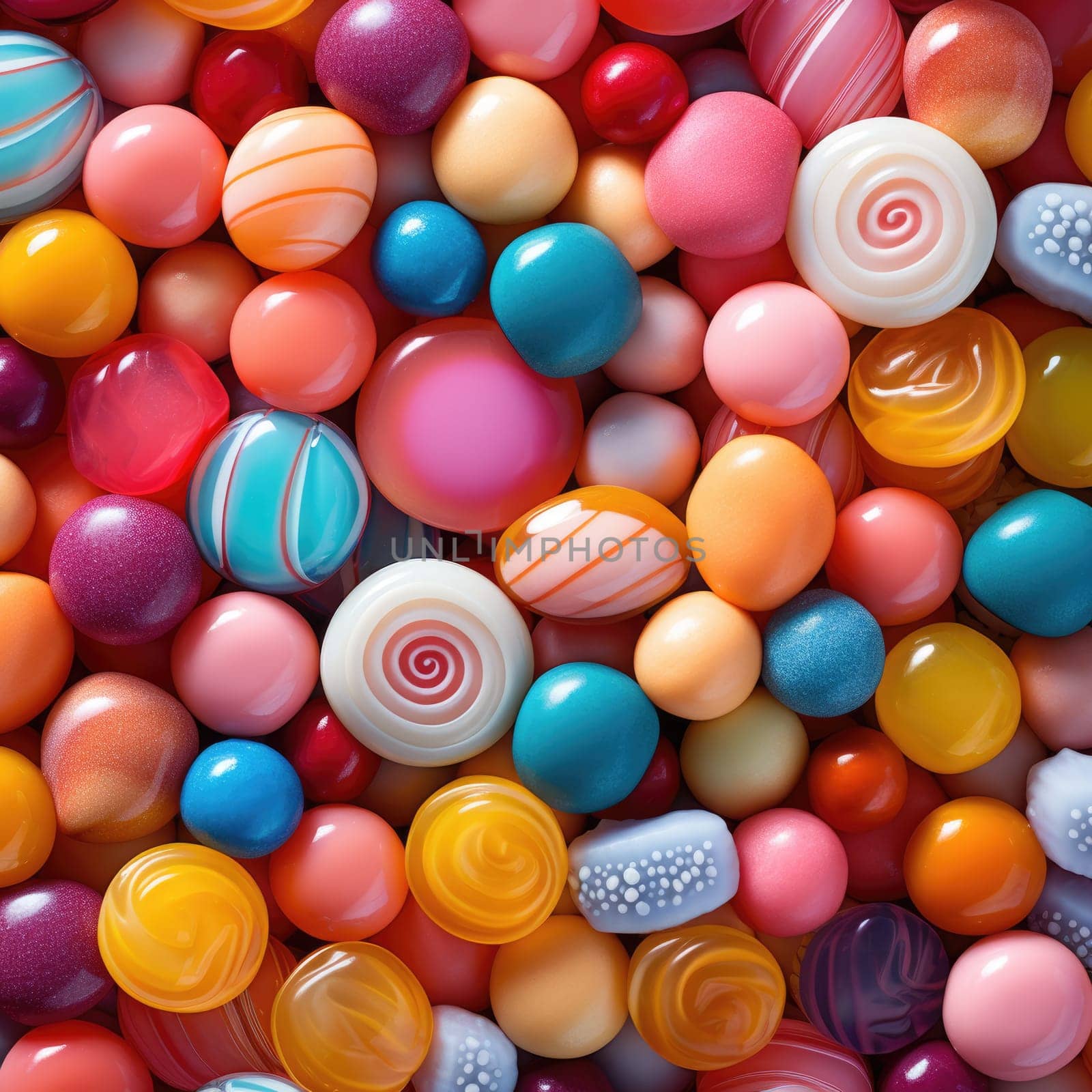 colorful candies texture top view, AI Generated