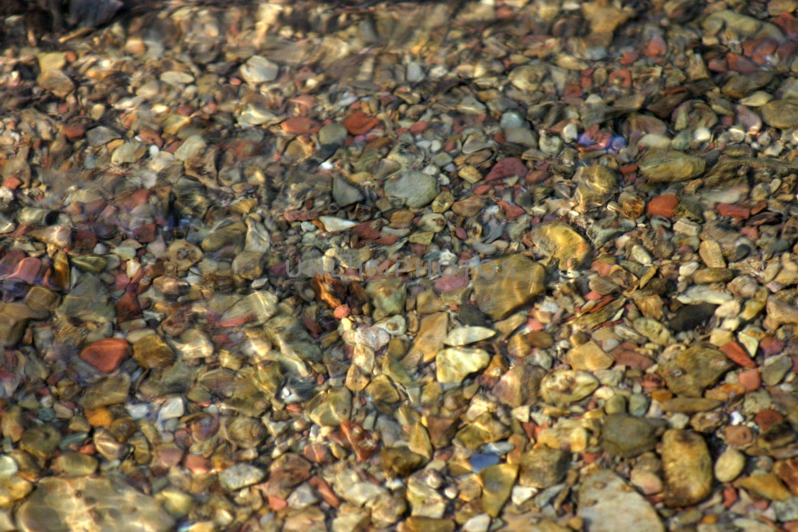 Pebbles in a crystal clear stream