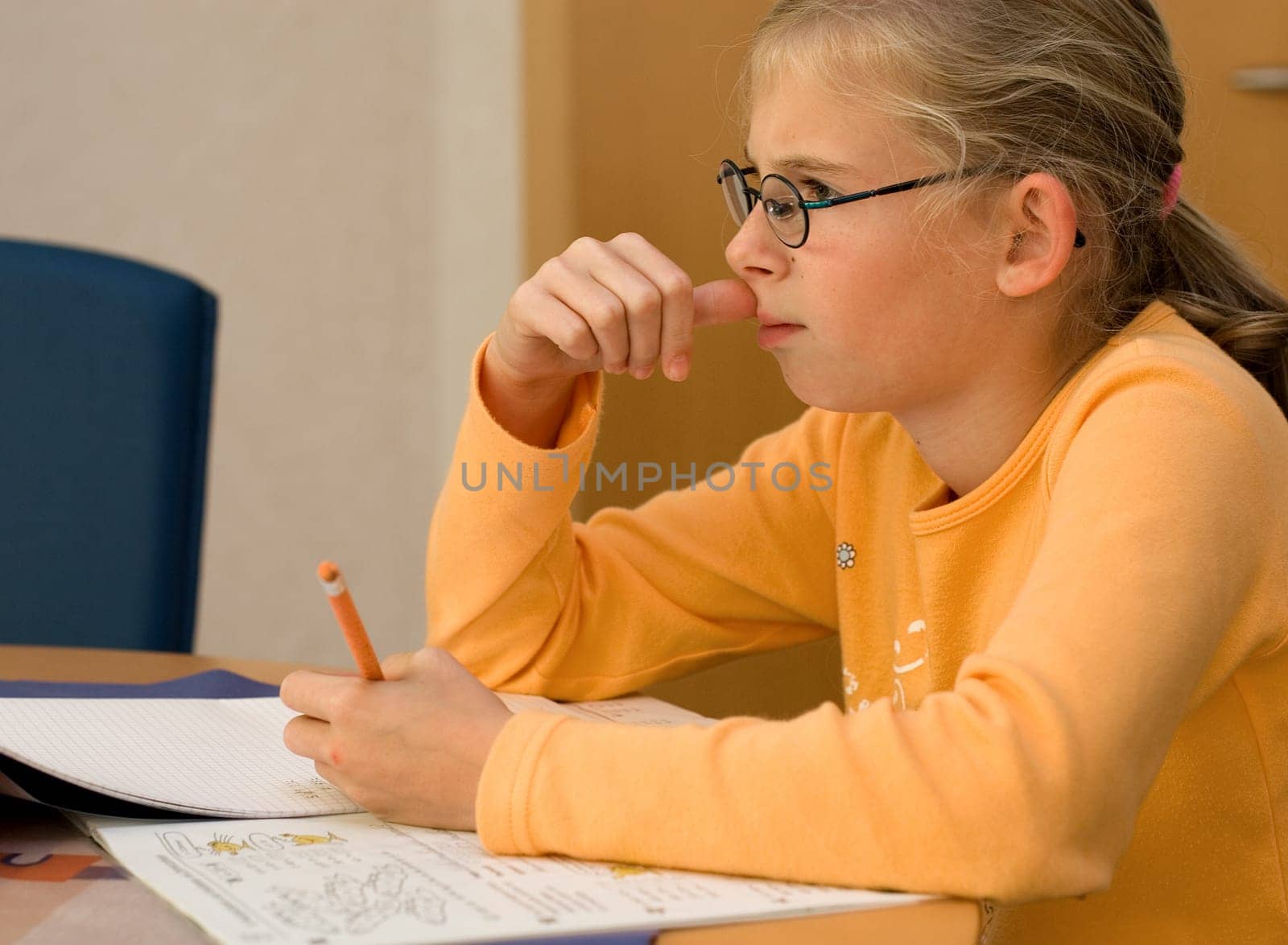 Girls studying