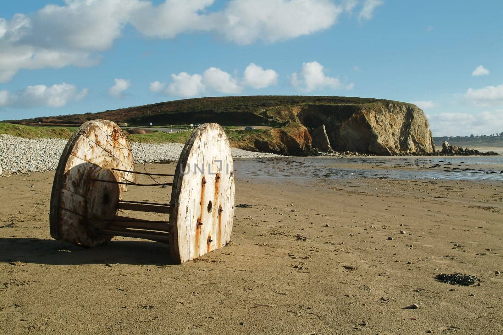 Sandy beach in Brittany,France.