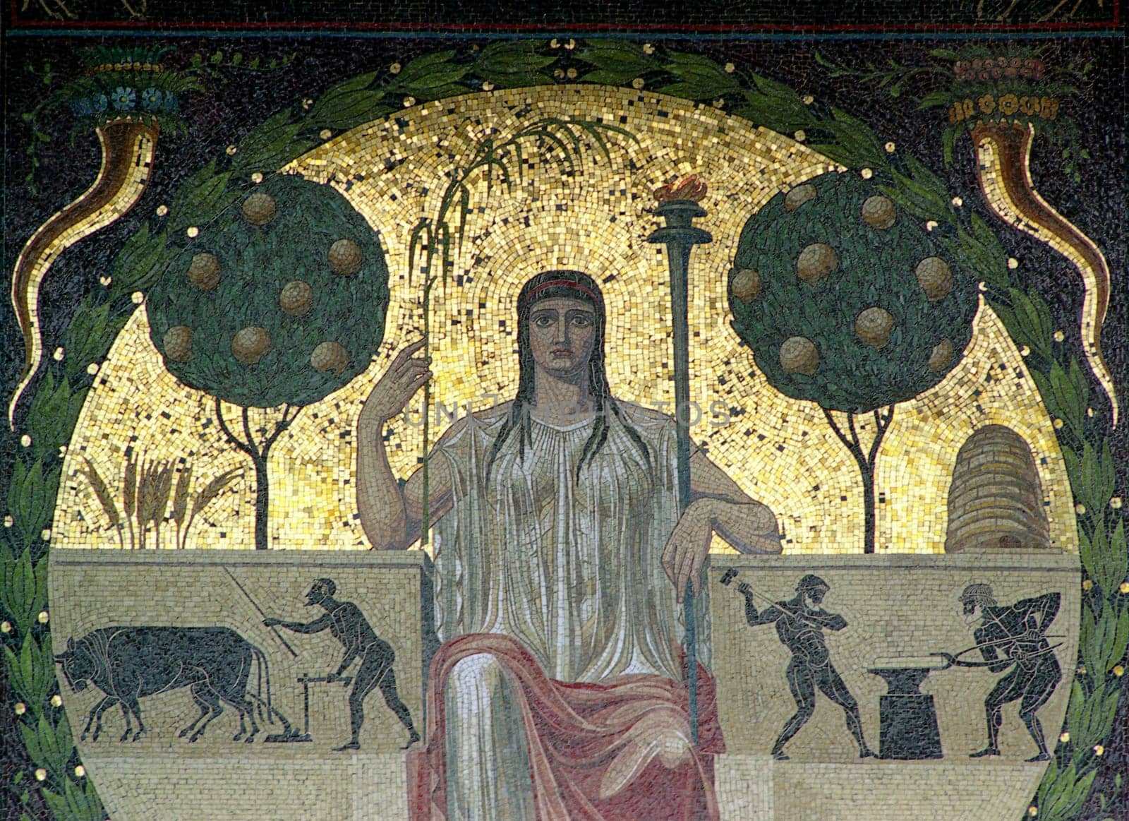 ... Eastern mosaic painting based on an ancient model on the Munich Angel of Peace