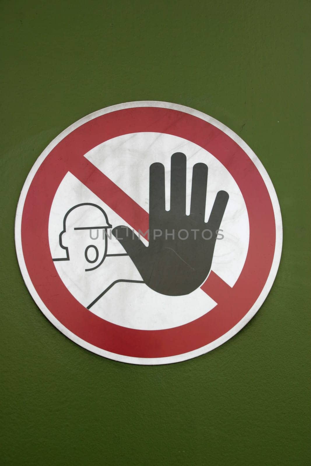 Sign on a wind turbine