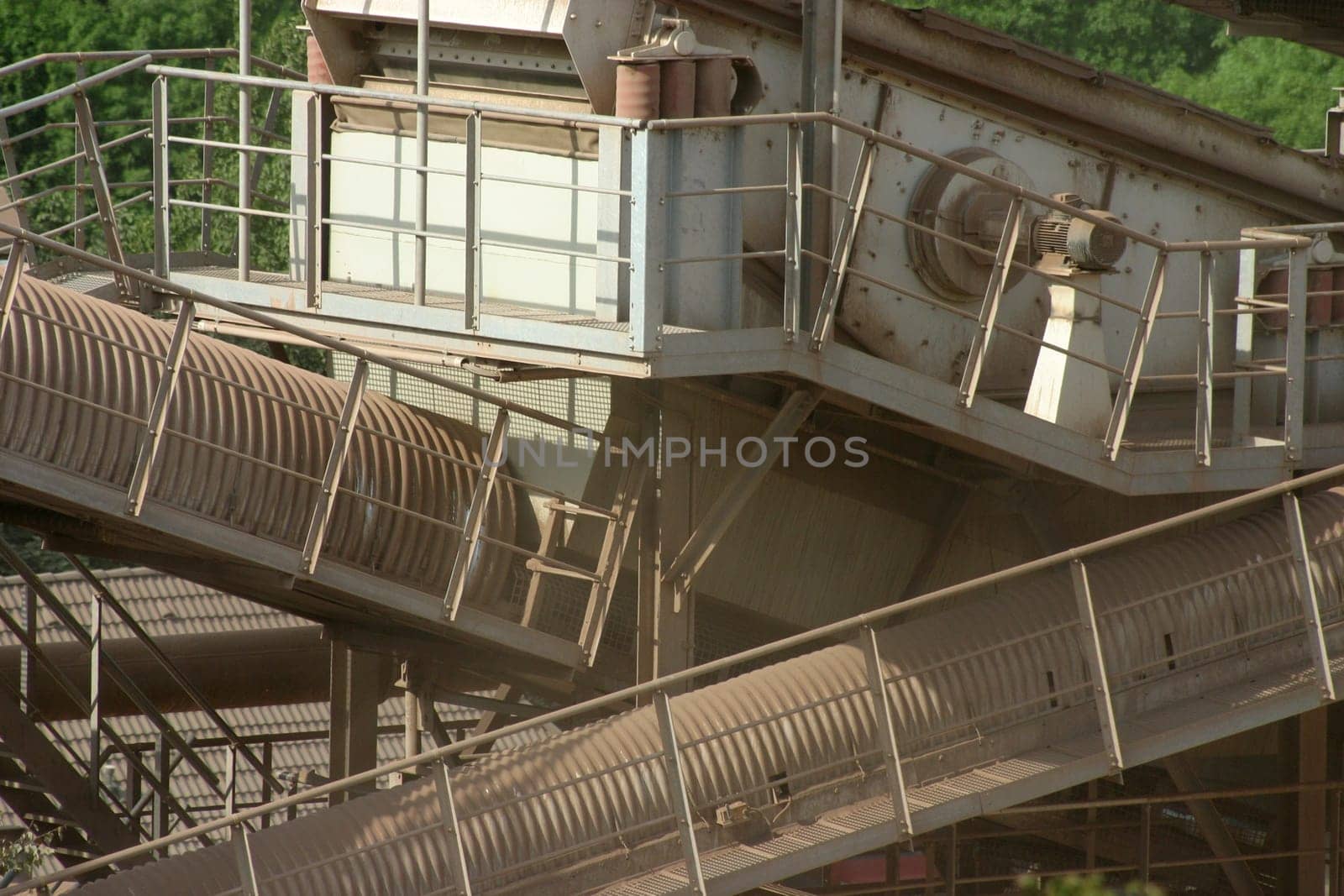 Detail of a dusty machine in a quarry