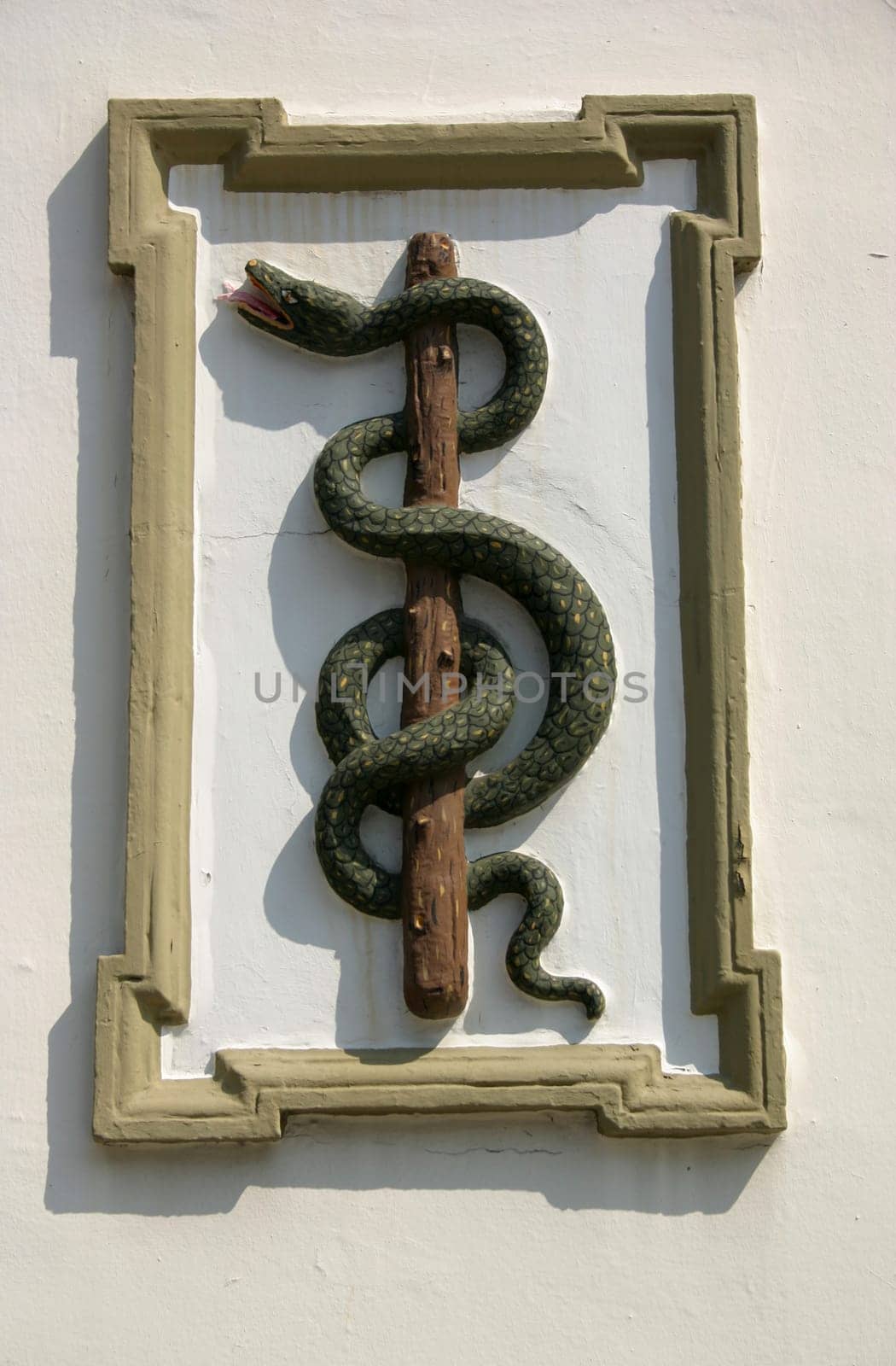 Old relief at a pharmacy