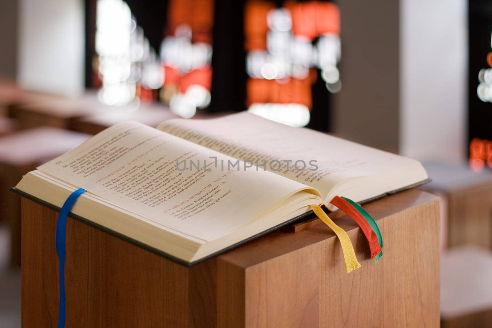 Bible on standing desk