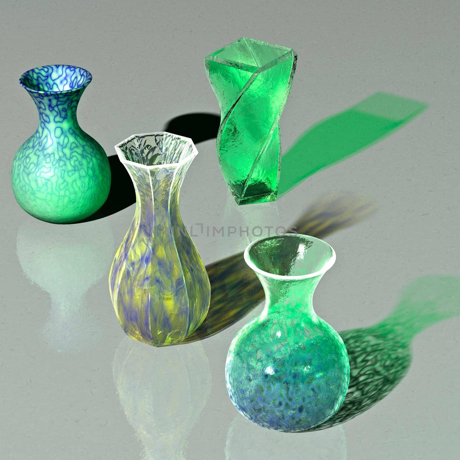 4 vases