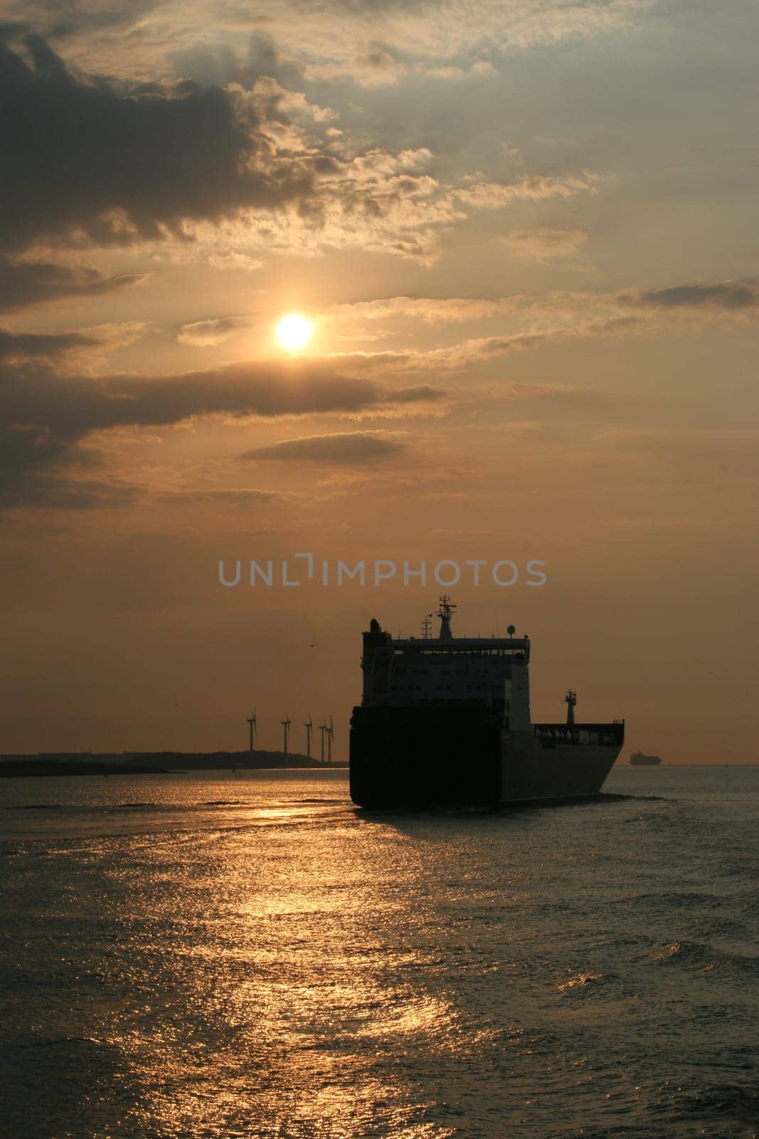 Evening atmosphere at the port of Rotterdam