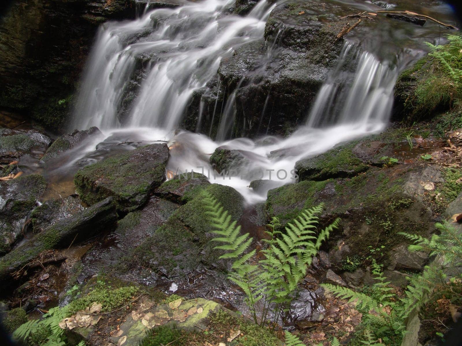 Muglbach waterfall near Neualbenreuth in the Upper Palatinate Forest (Bavaria)