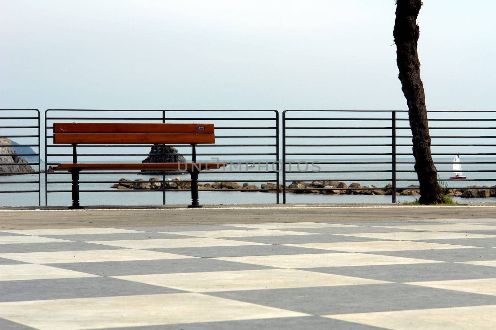 Bench with sailboat
