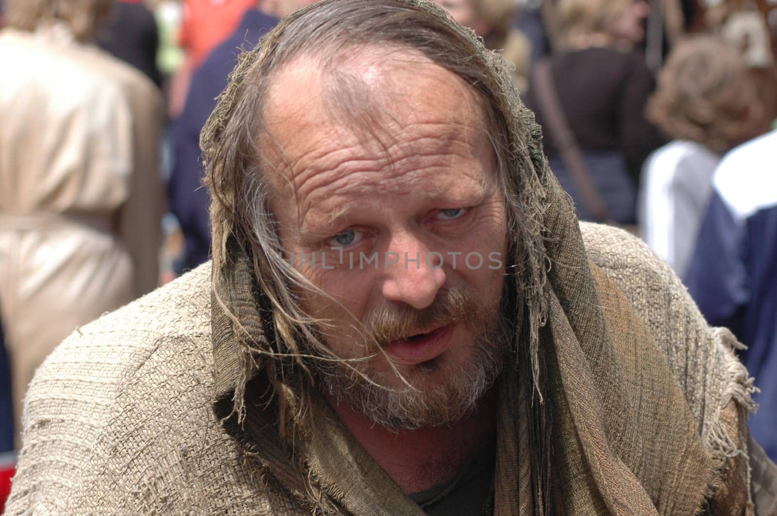 We met this "beggar"" at the medieval market,850 years of Schwäbisch Hall."