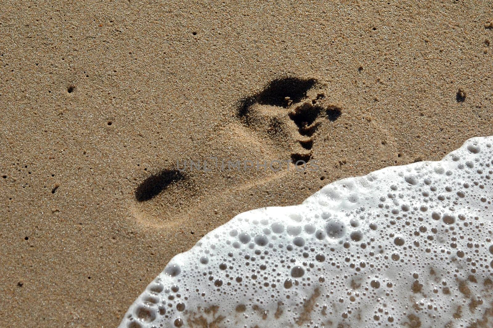 Footprint by the sea