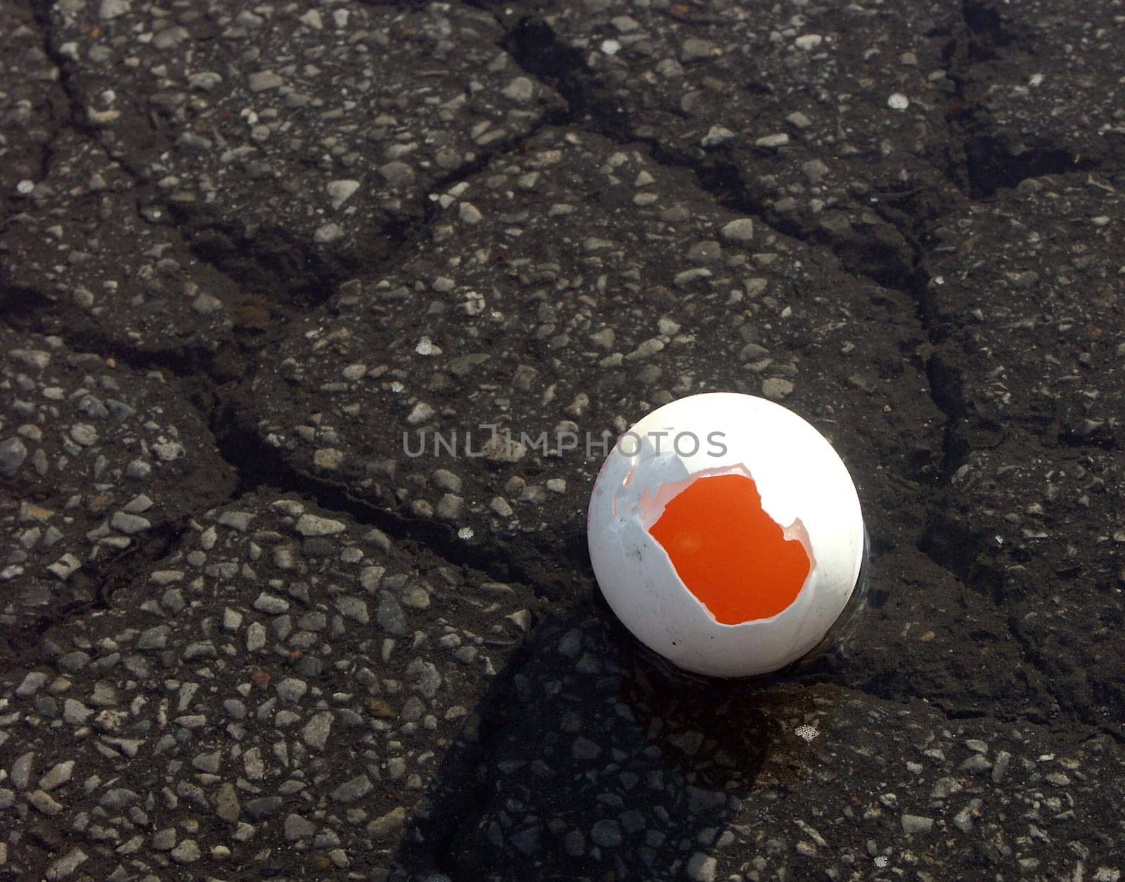 Cracked egg from above