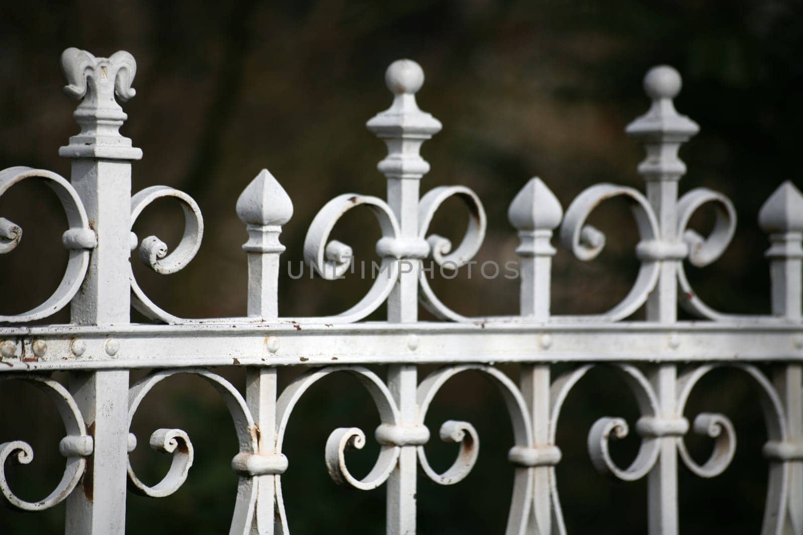 White,wrought-iron fence