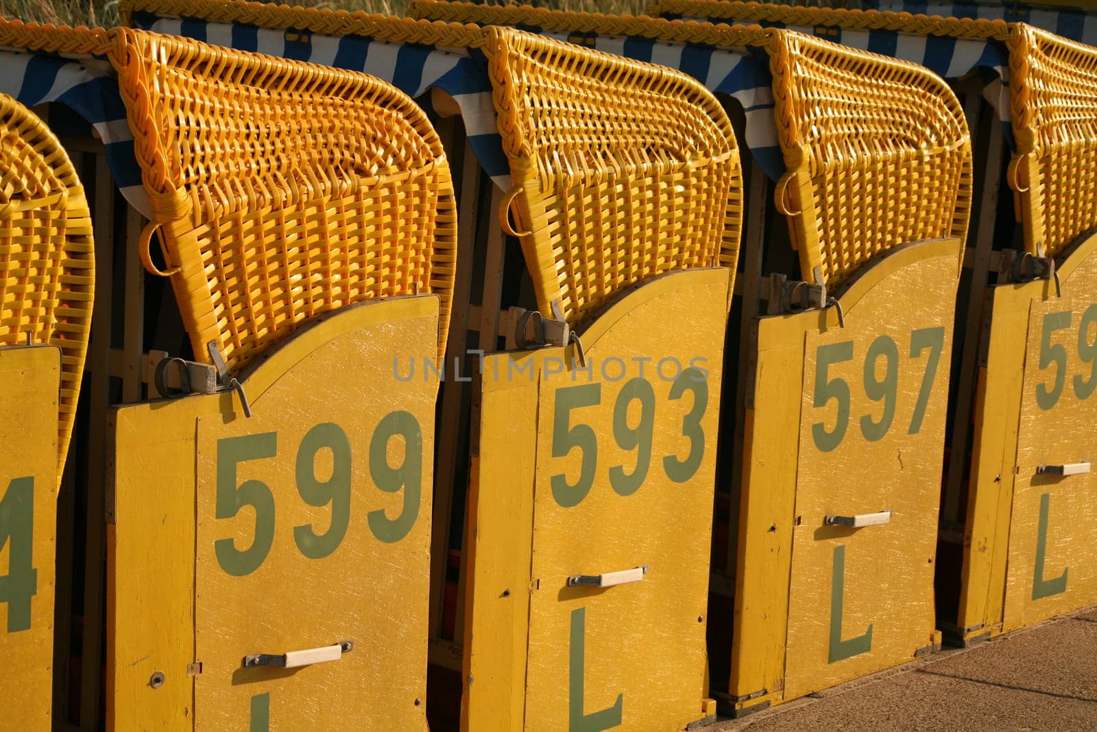 These beach chairs are eagerly awaiting beachgoers