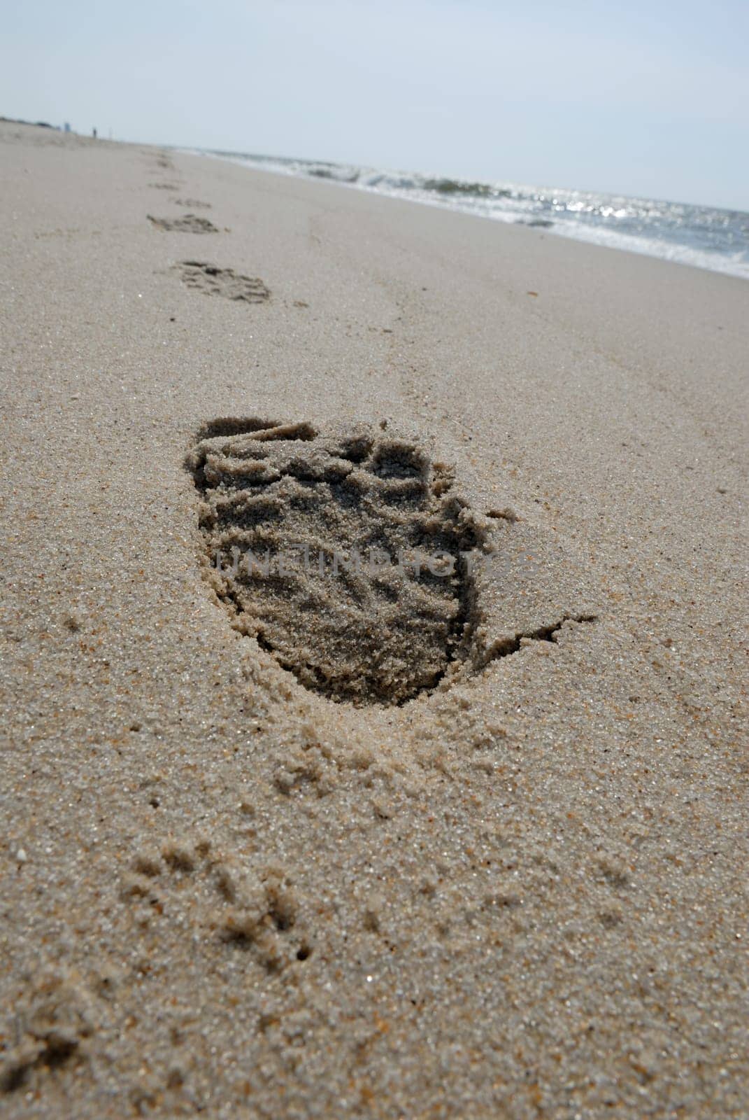 Footprint on the beach.
