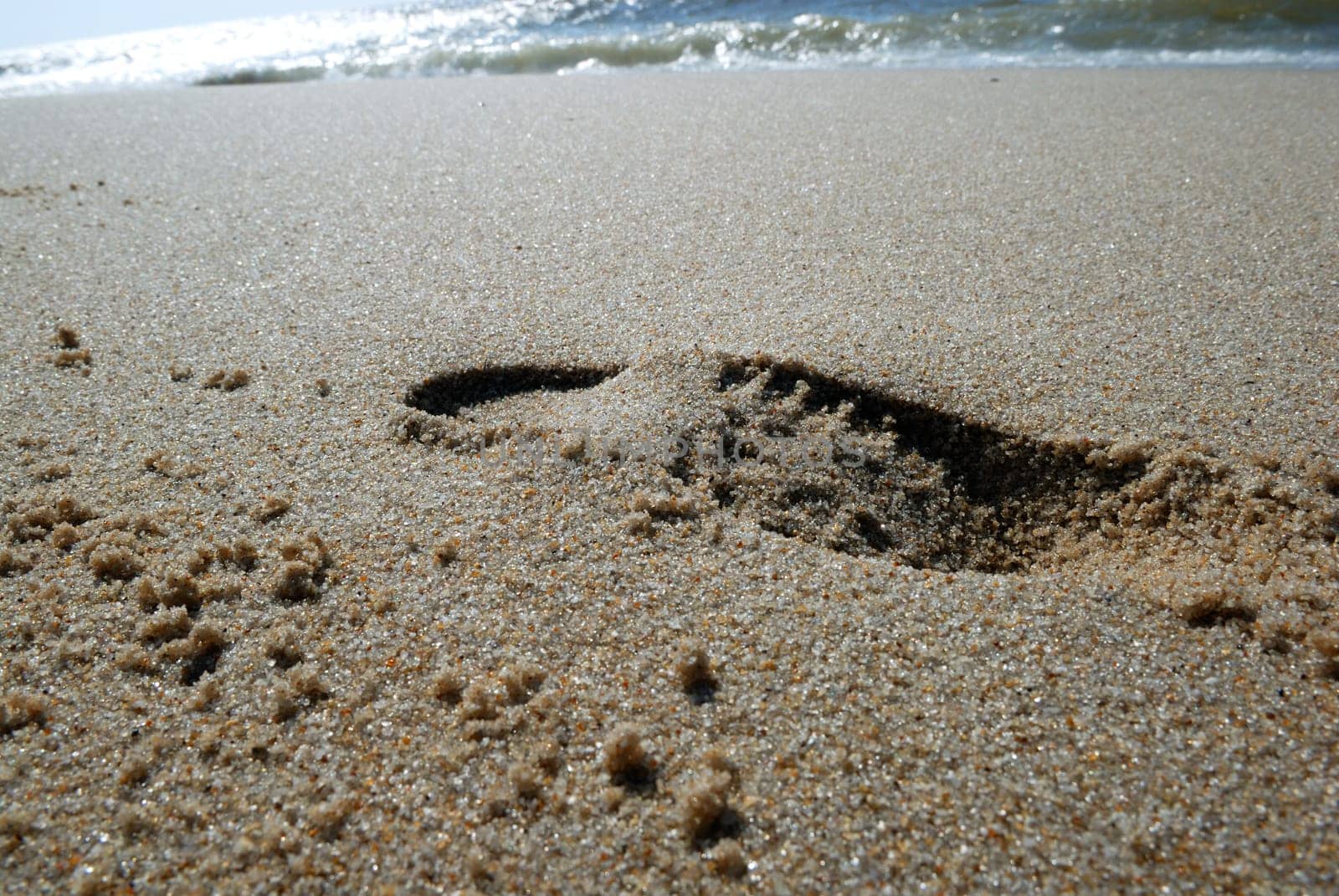 Shoe print on the beach