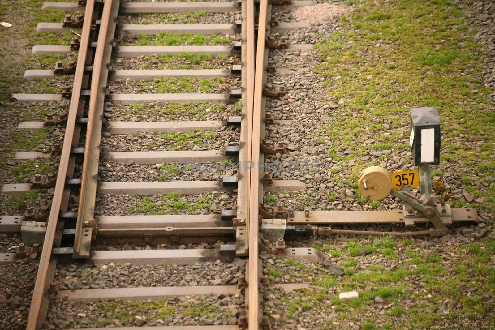 Railroad tracks with switch