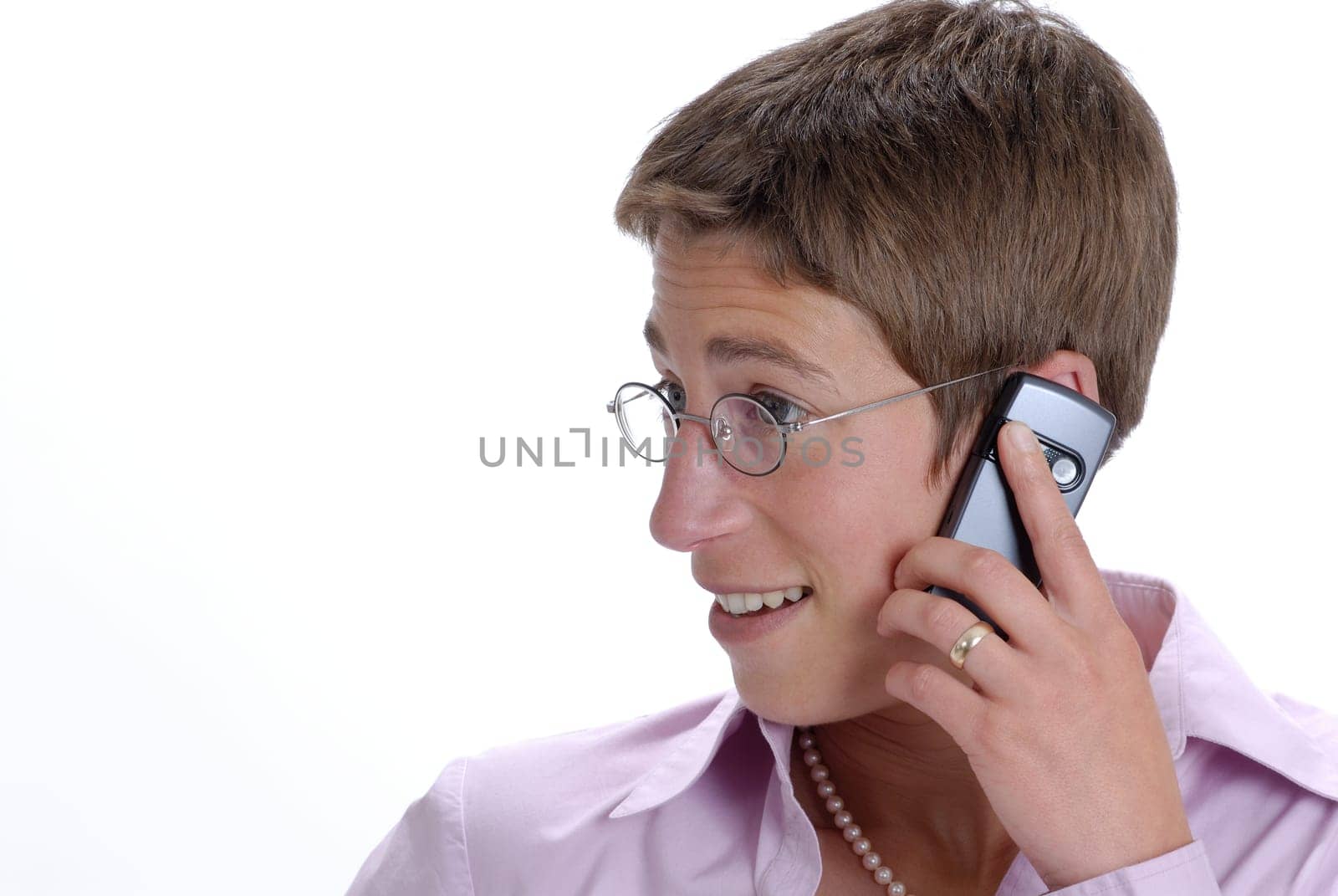 Woman in telephone conversation