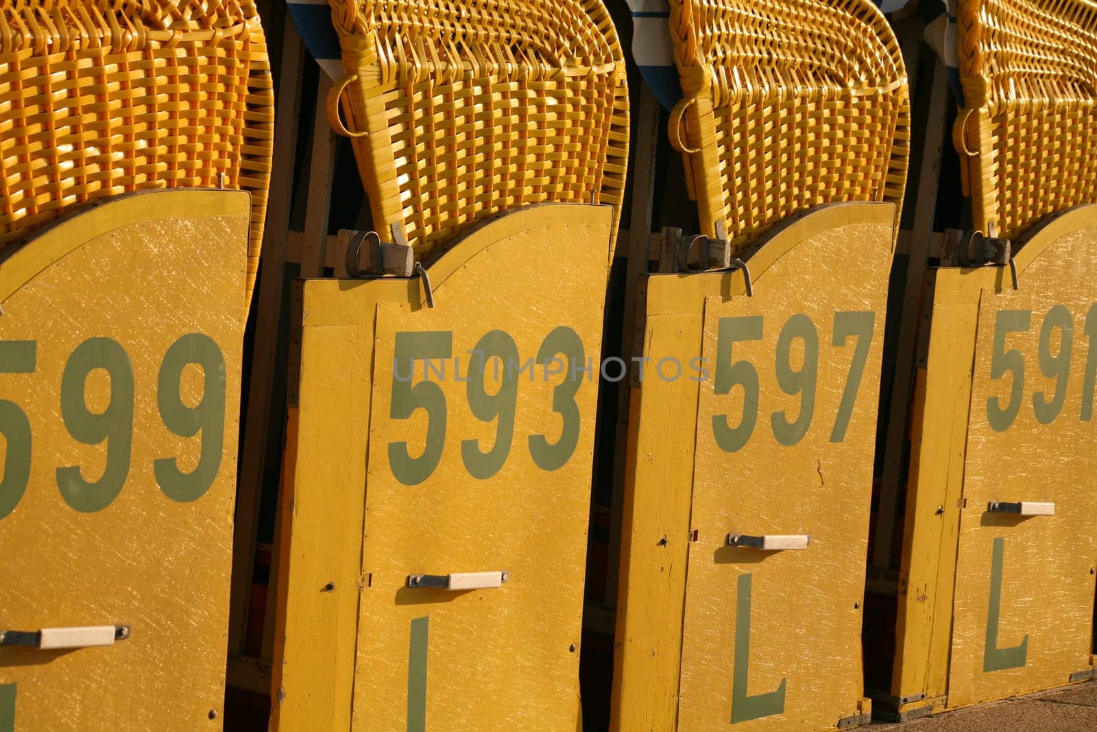 These beach chairs are eagerly awaiting beachgoers