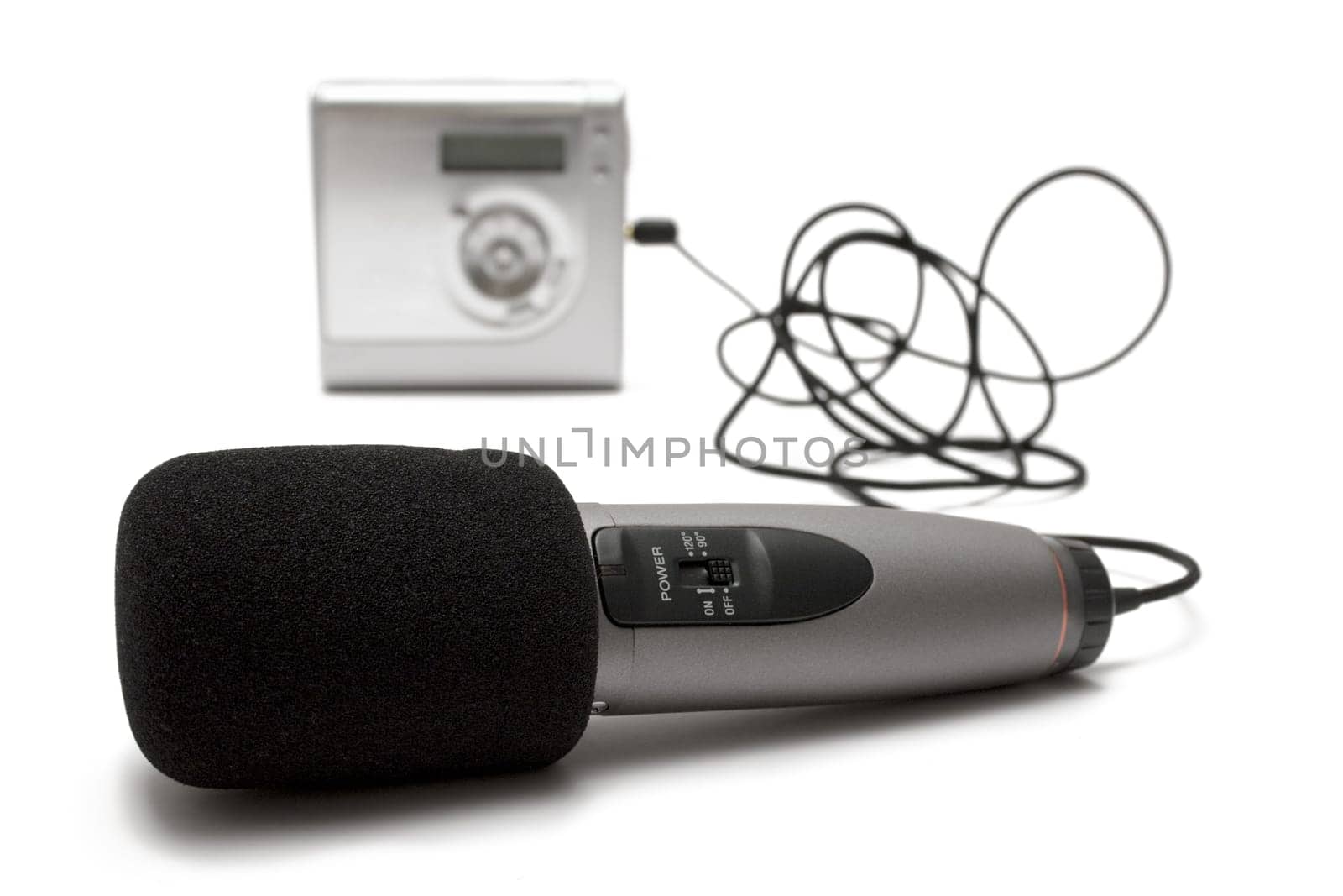 Microphone with Minidisc Recorder