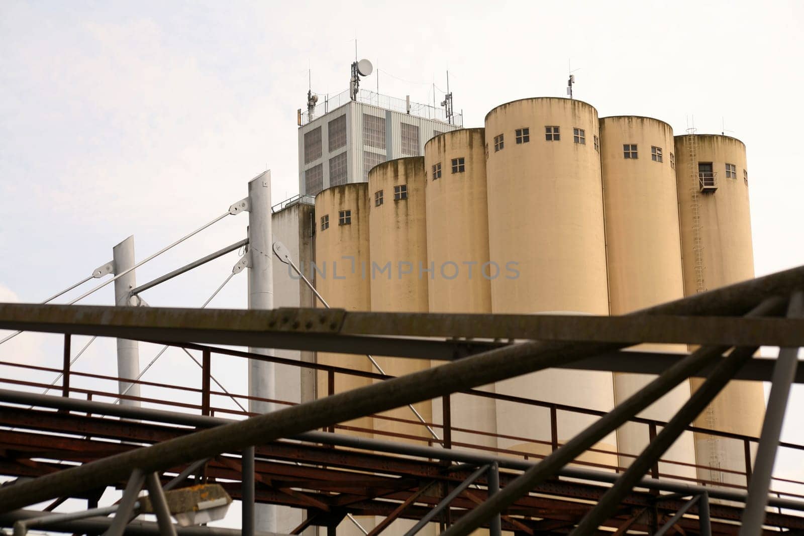 Silos of a food factory in Hamelin