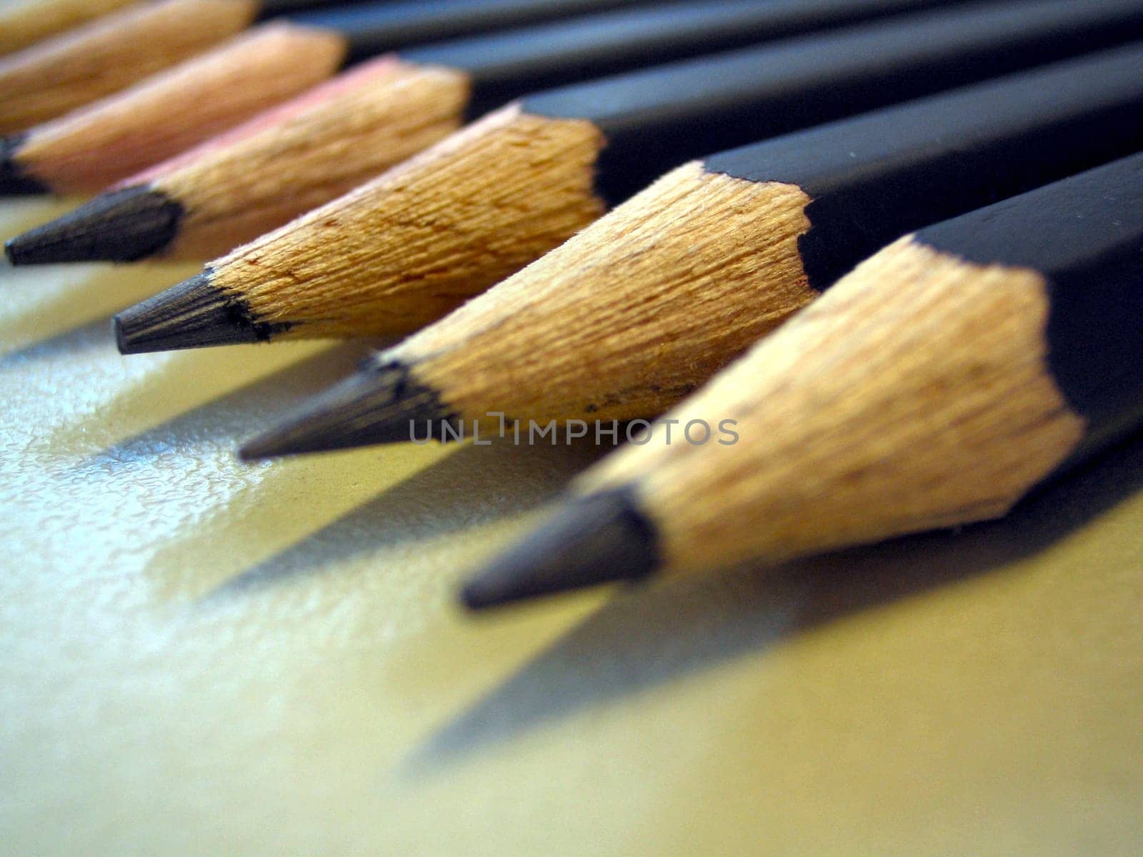 Pencils in an inclined position