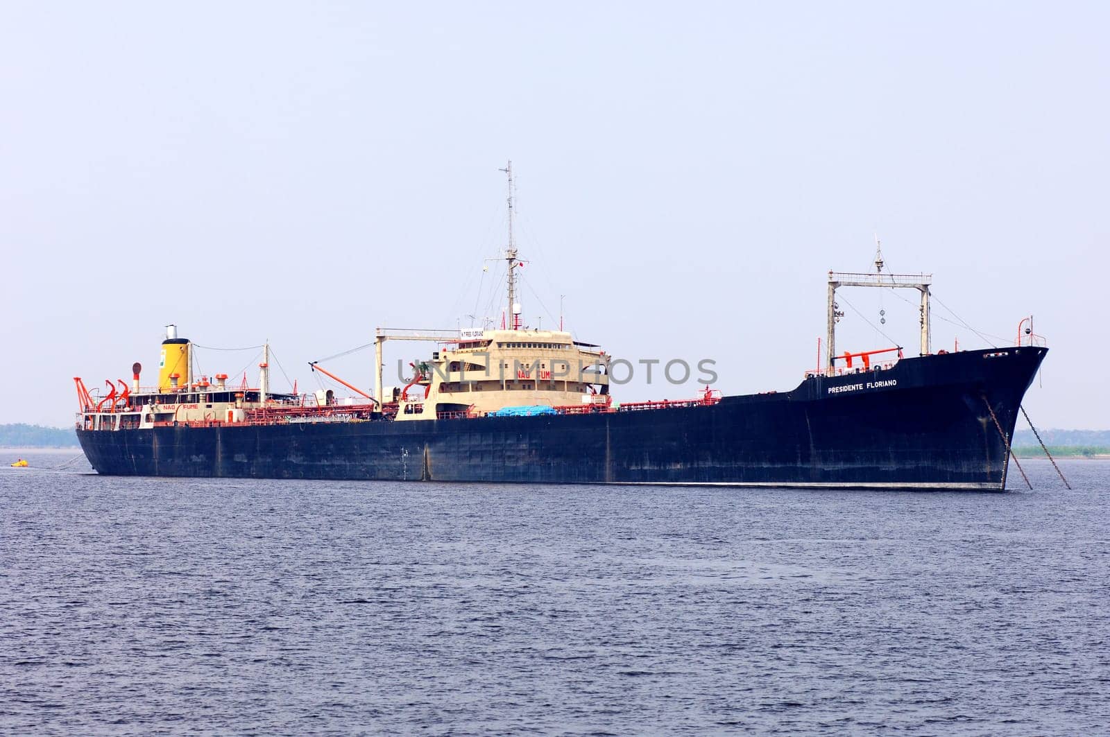 Oil and chemical tanker Presidente Floriano at anchor Rio Negro Manaus Brazil