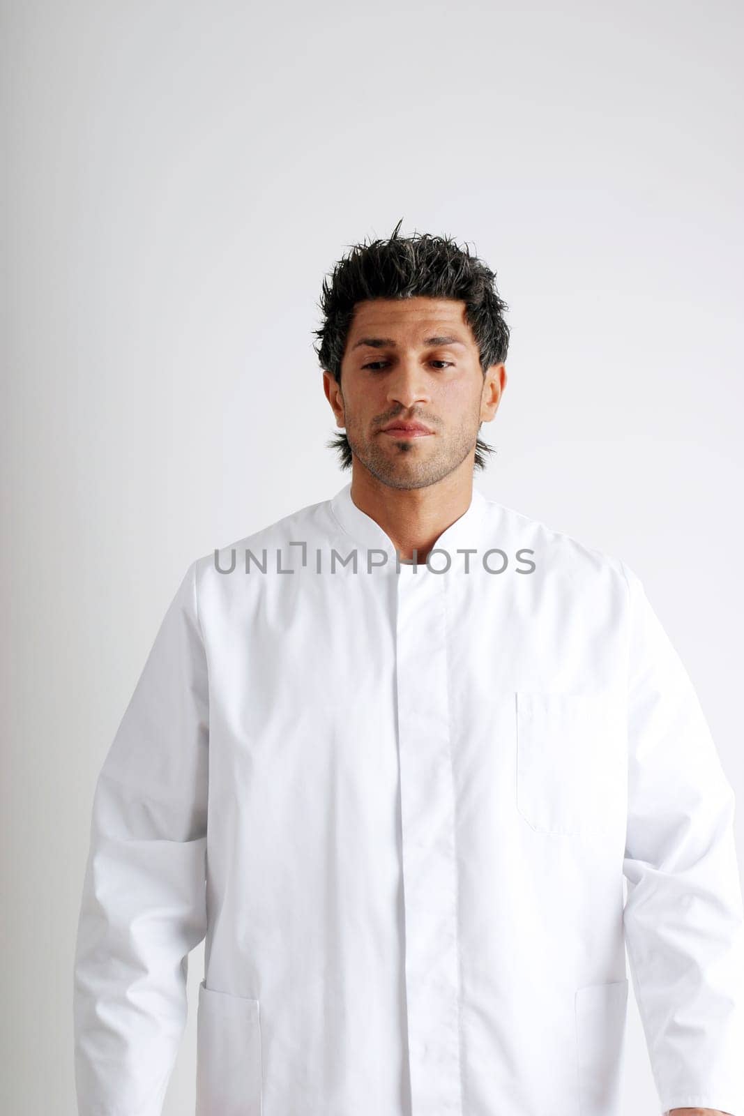 Man in a white coat