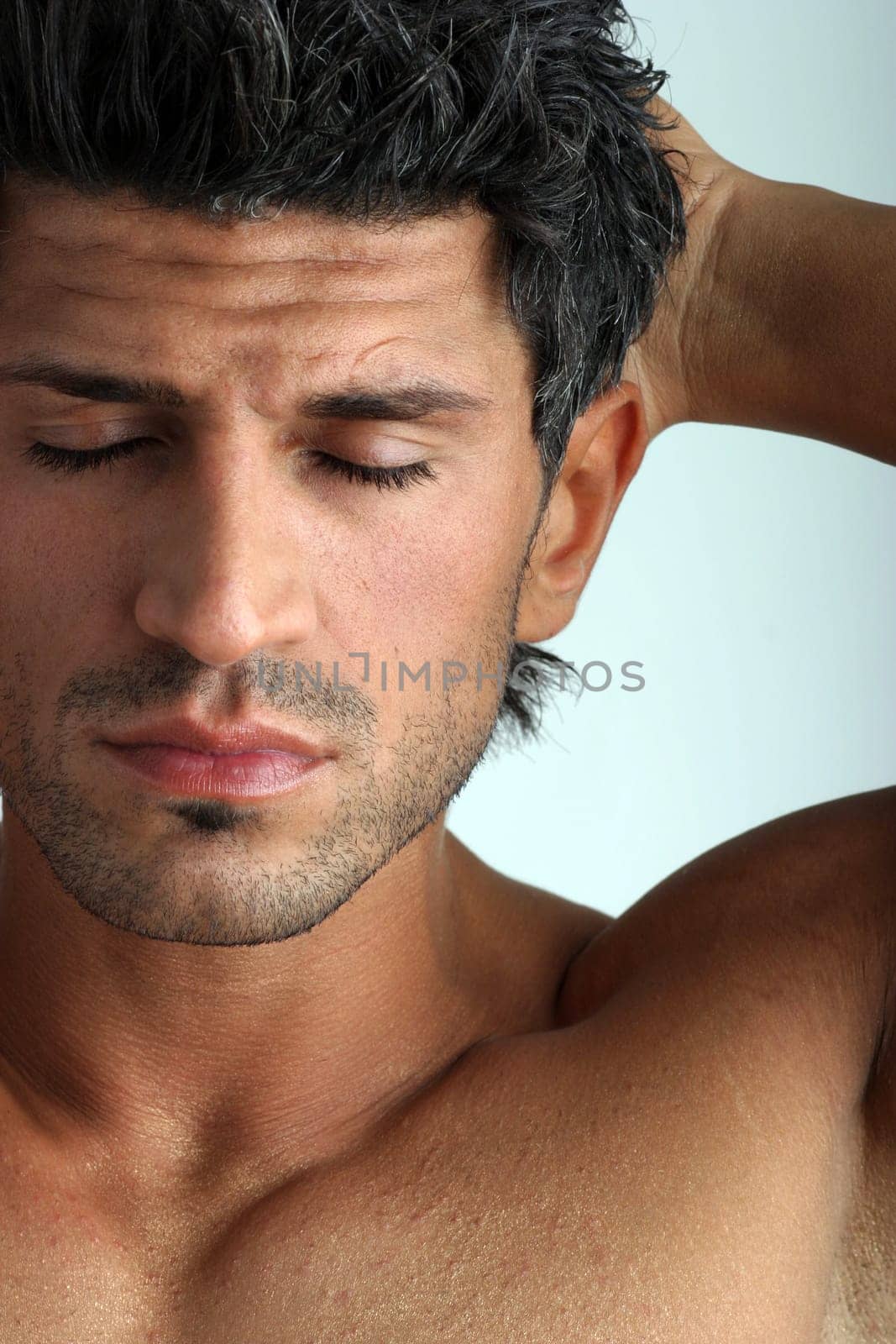 Man eyes closed