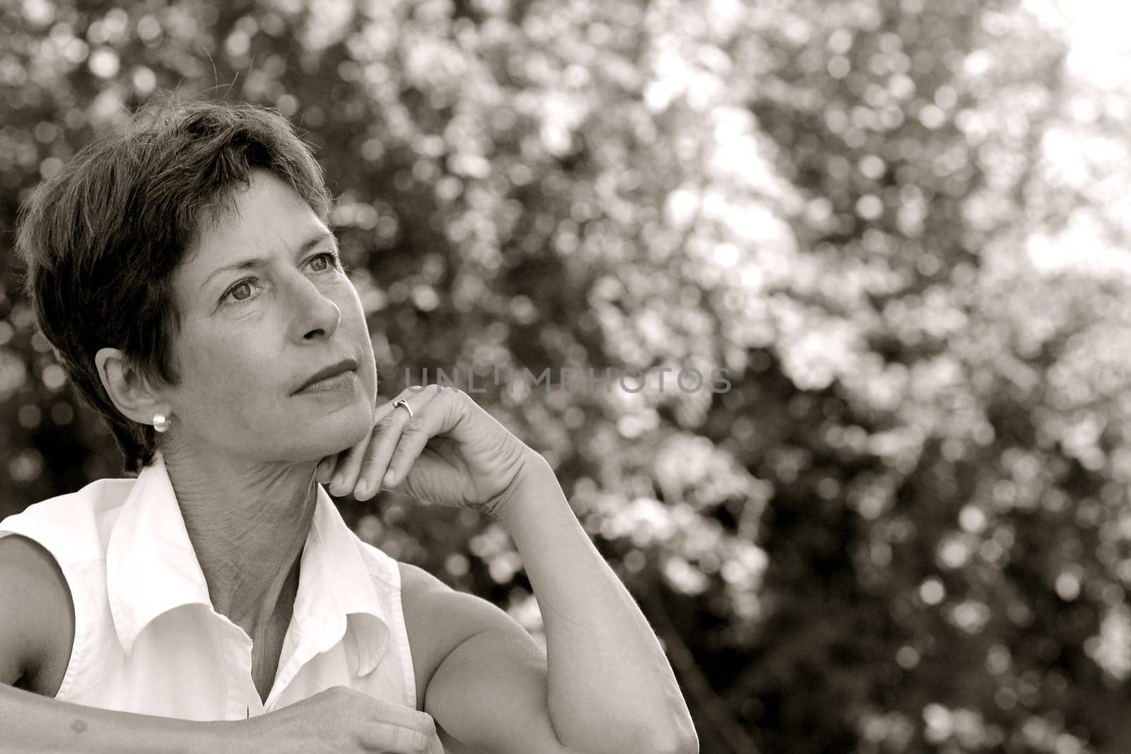 Middle-aged woman in the park
