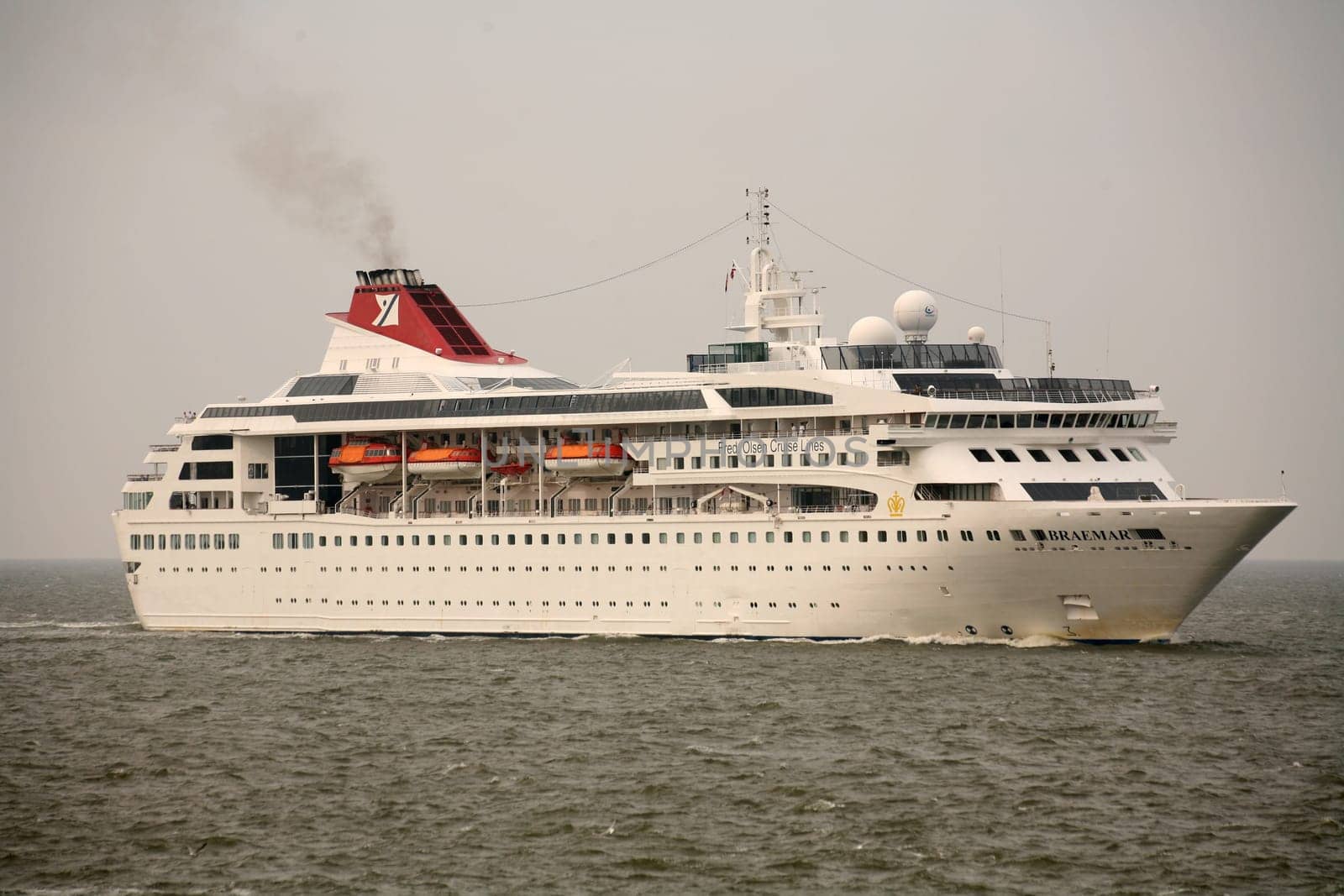 The cruise ship "Braemar"" in the North Sea off Cuxhaven"
