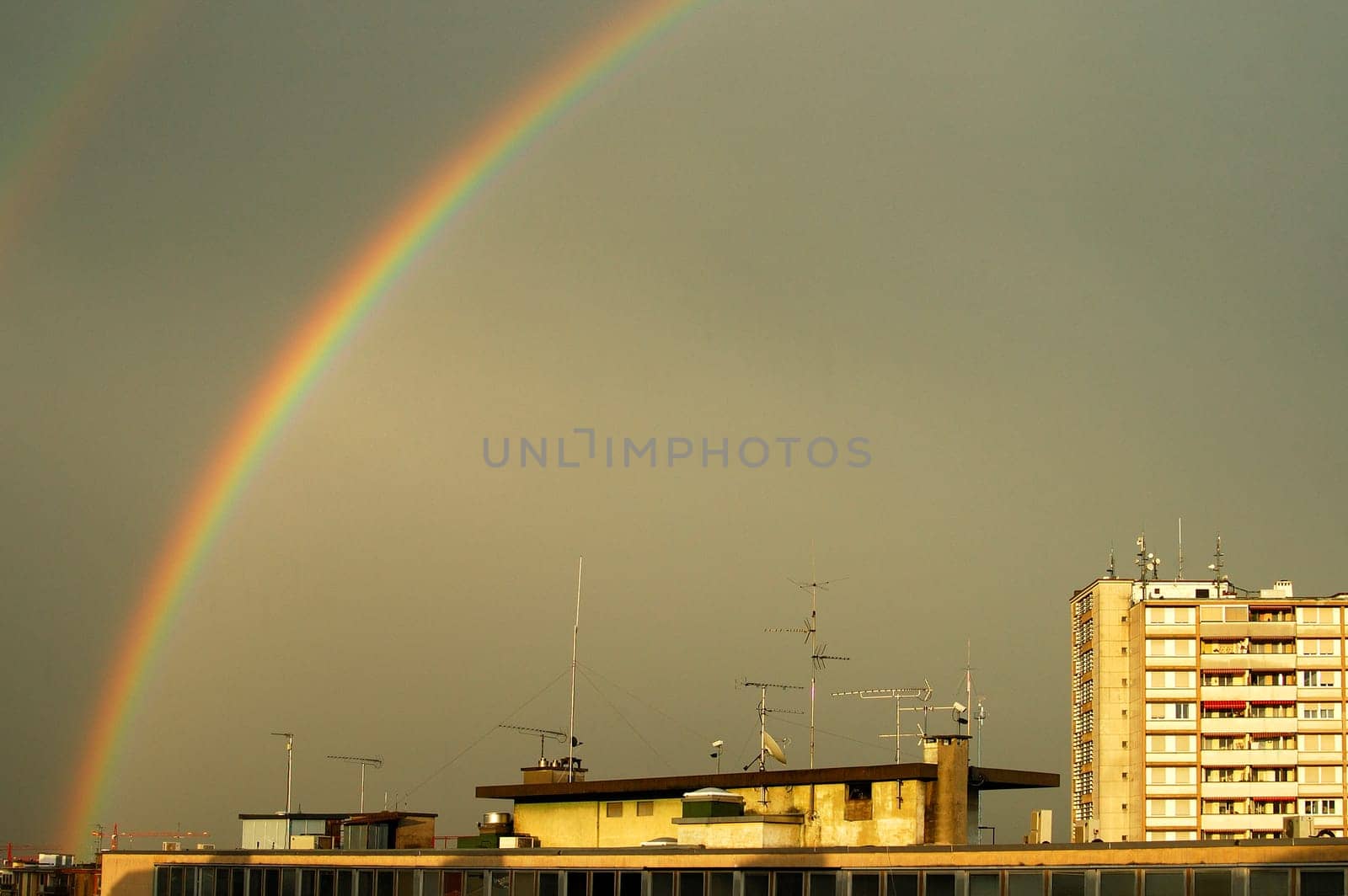 Rainbow over the city