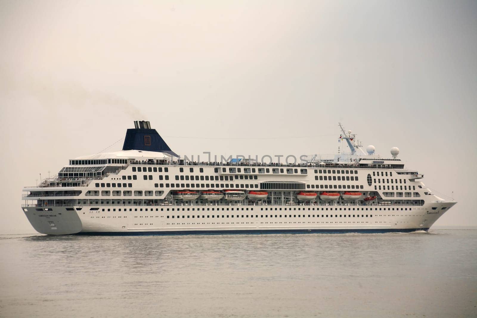 The cruise ship "Norwegian Dream"" in the North Sea off Cuxhaven"