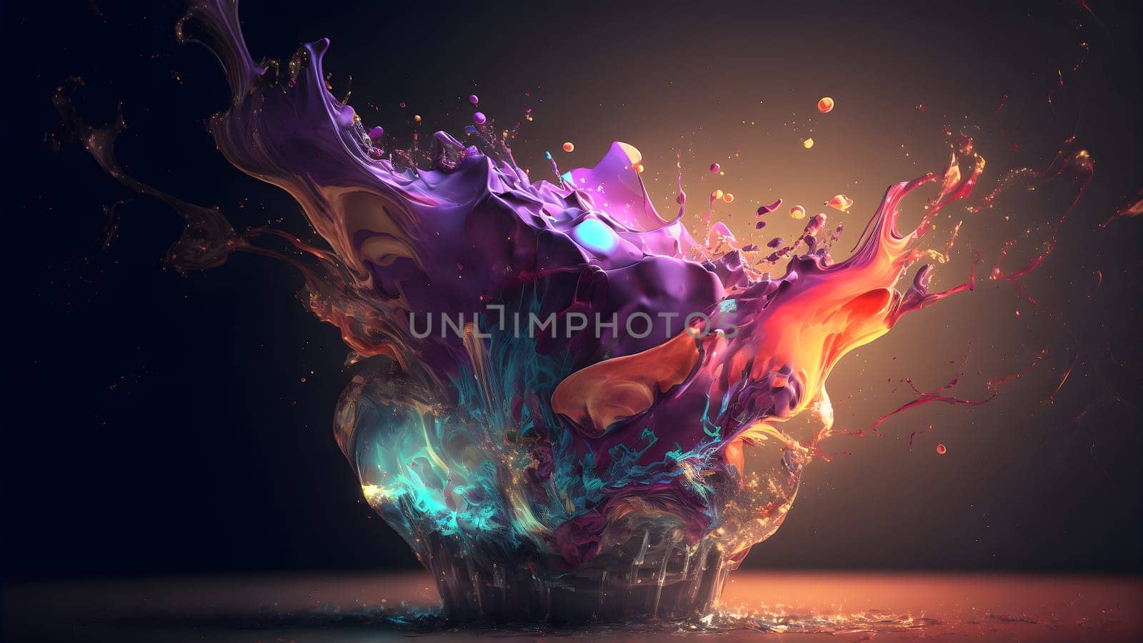 abstract colorful explosion on black background, neural network generated art by z1b