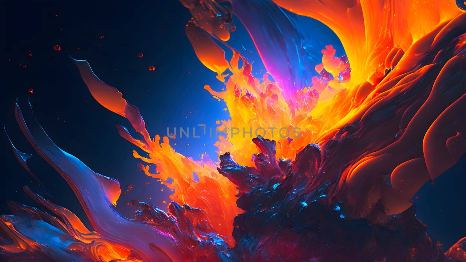 abstract colorful explosion on black background, neural network generated art by z1b