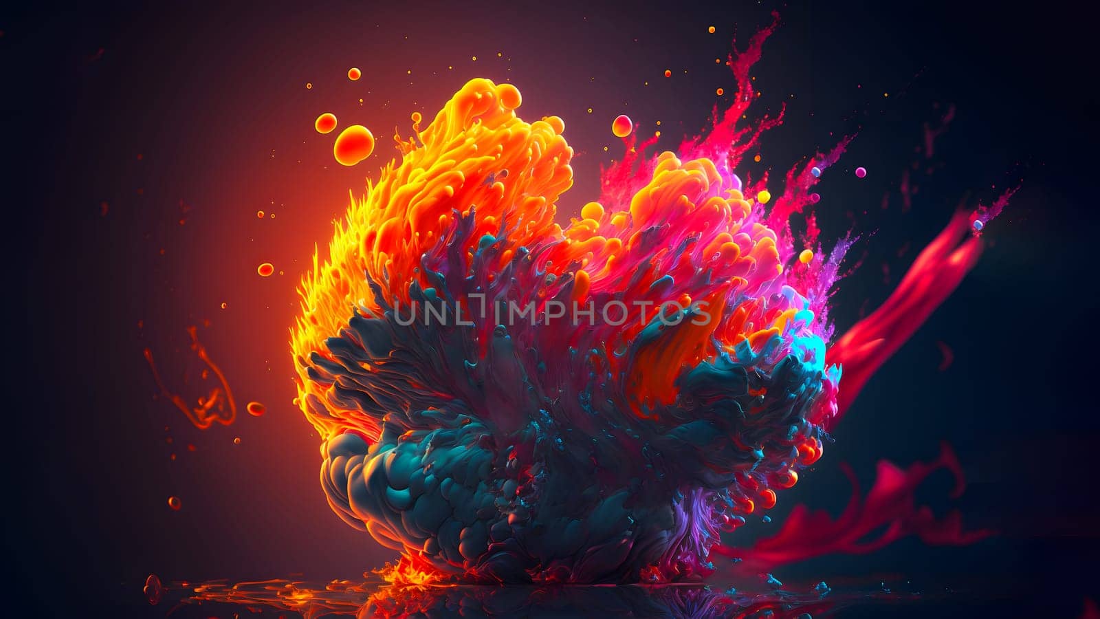 abstract colorful explosion on black background, neural network generated art. Digitally generated image. Not based on any actual person, scene or pattern.