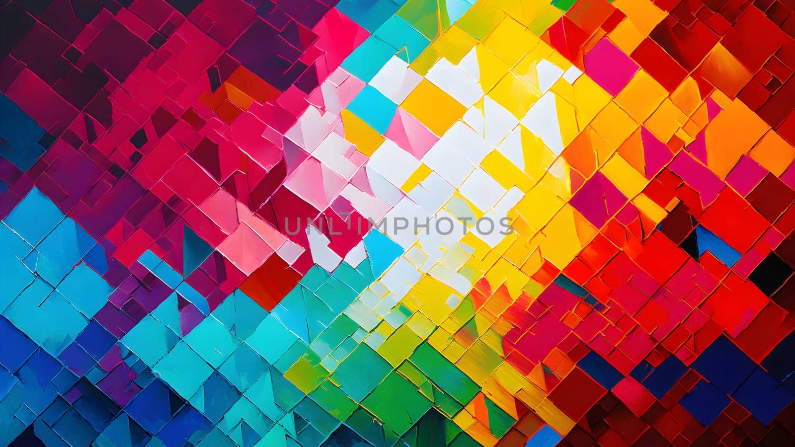 modern abstract knife oil painting, beautiful colourful geometric pattern and wallpaper, neural network generated art. Digitally generated image. Not based on any actual person, scene or pattern.