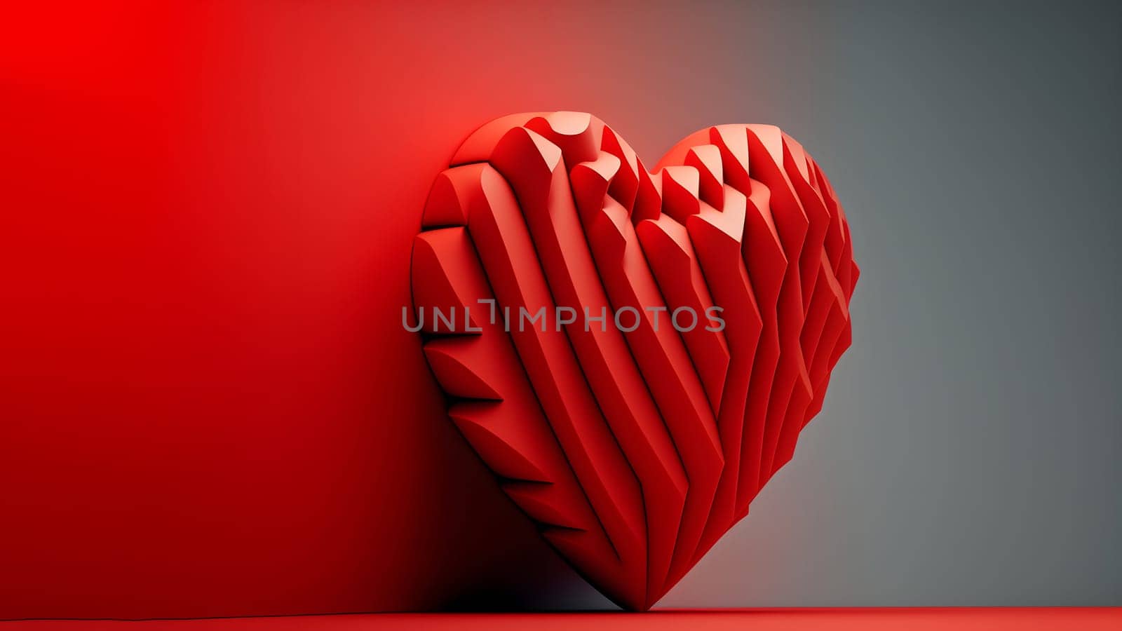 minimalistic valentines day background with heart symbol, neural network generated art. Digitally generated image. Not based on any actual person, scene or pattern.