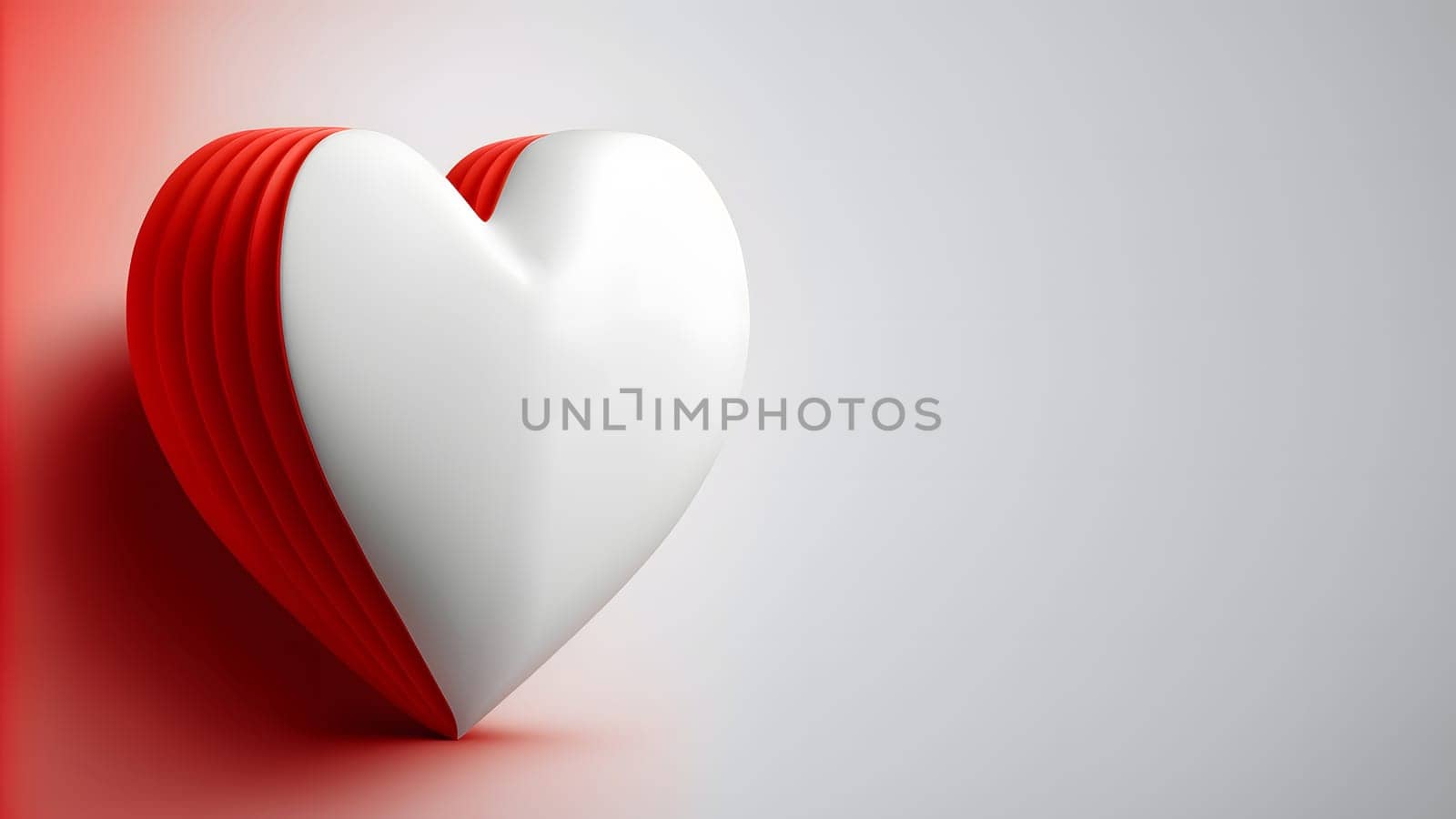 minimalistic valentines day background with heart symbol and copy space, neural network generated art by z1b