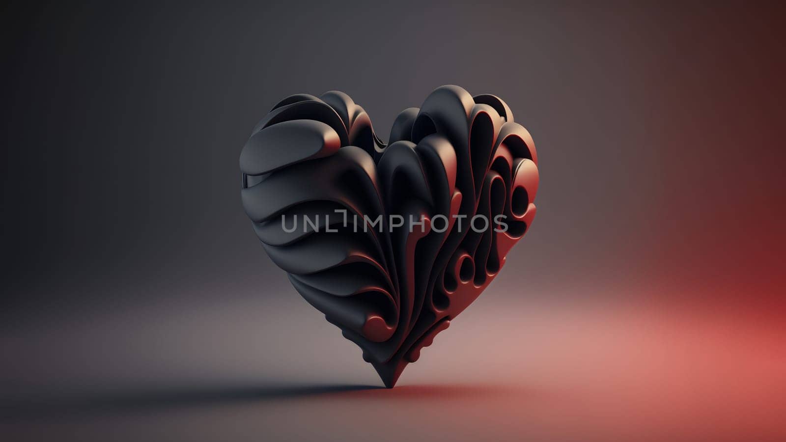minimalistic valentines day background with heart symbol, neural network generated art by z1b