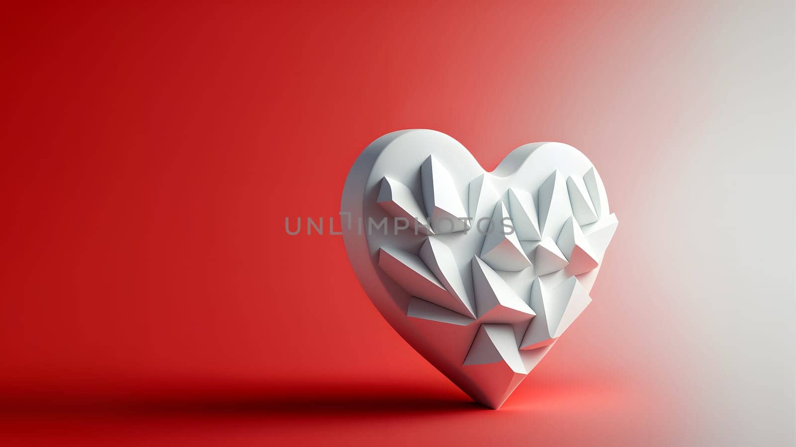 minimalistic valentines day background with heart symbol, neural network generated art. Digitally generated image. Not based on any actual person, scene or pattern.
