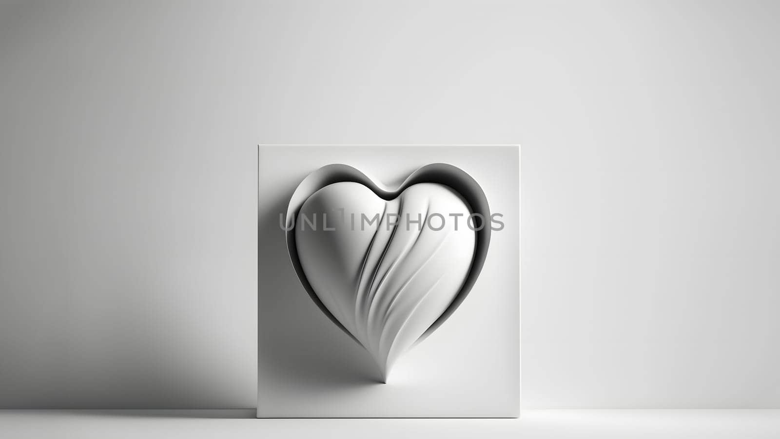 minimalistic valentines day background with heart symbol, neural network generated art. Digitally generated image. Not based on any actual person, scene or pattern.
