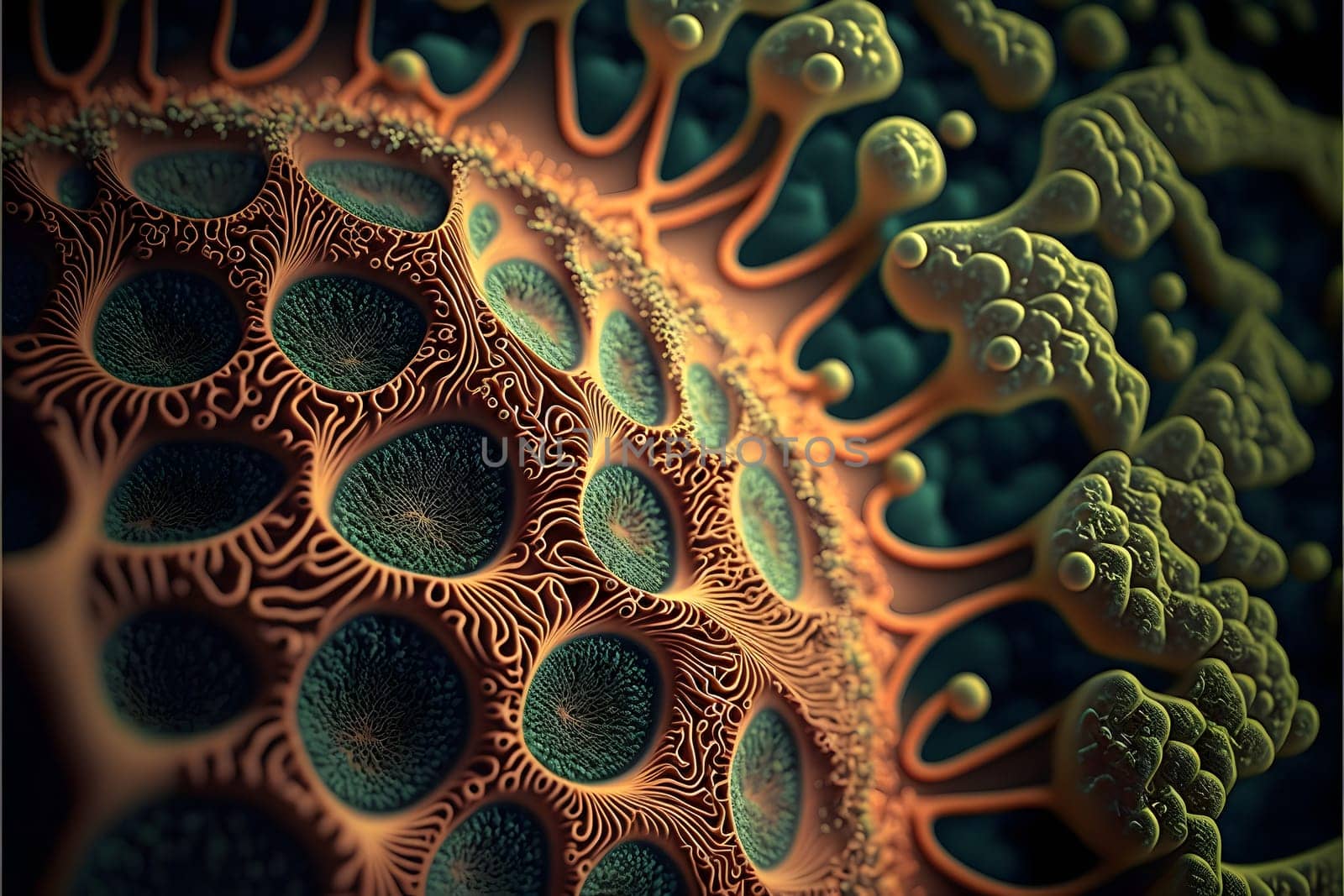 abstract biological close-up full-frame macro background, neural network generated art by z1b