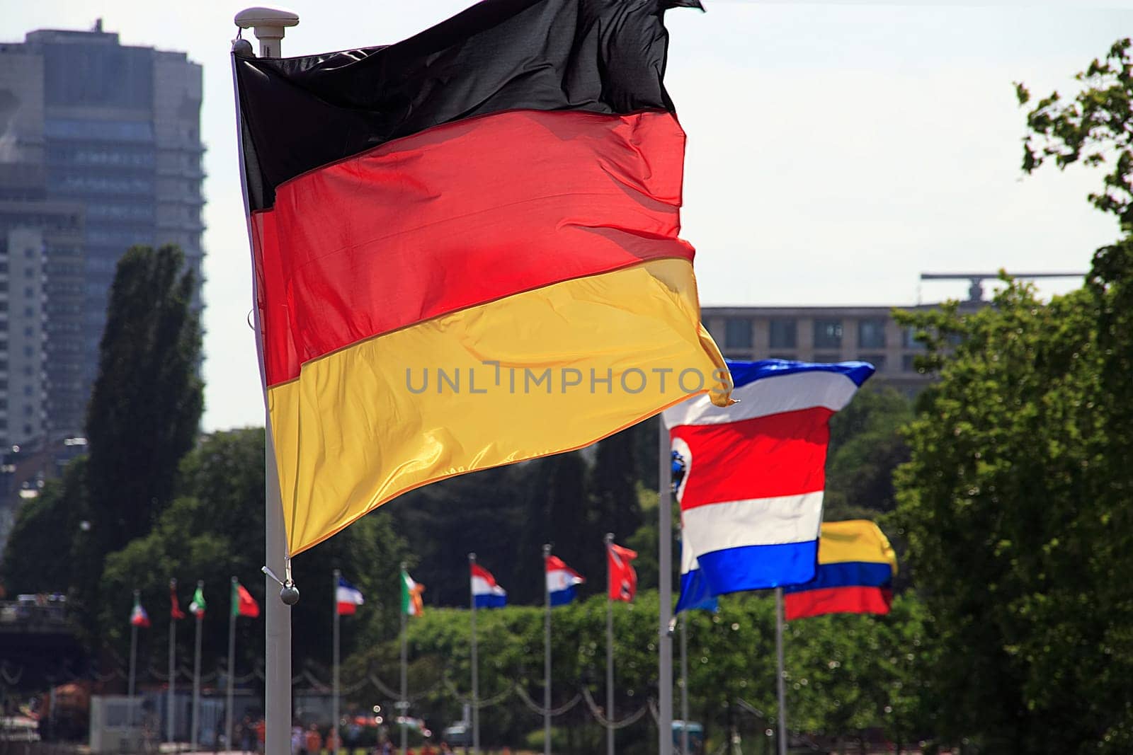 German flag in the wind