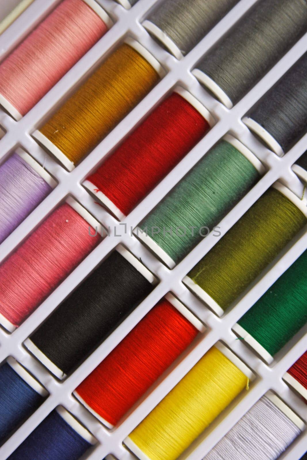 Spools of yarn